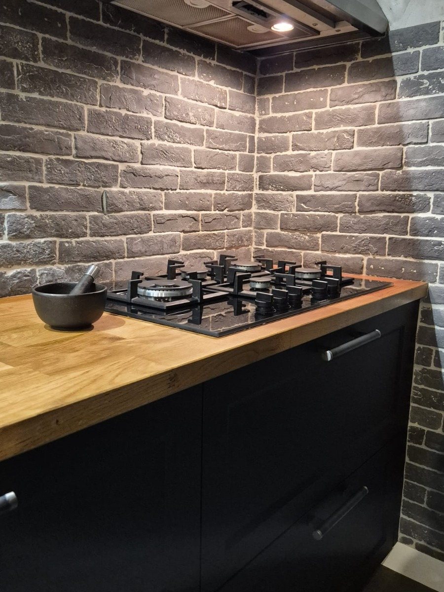 Crédence cuisine carrelage brique artisan carreleur Lyon